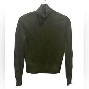 ZARA Olive Green Mock Neck Sweater Small Military Utility Knit